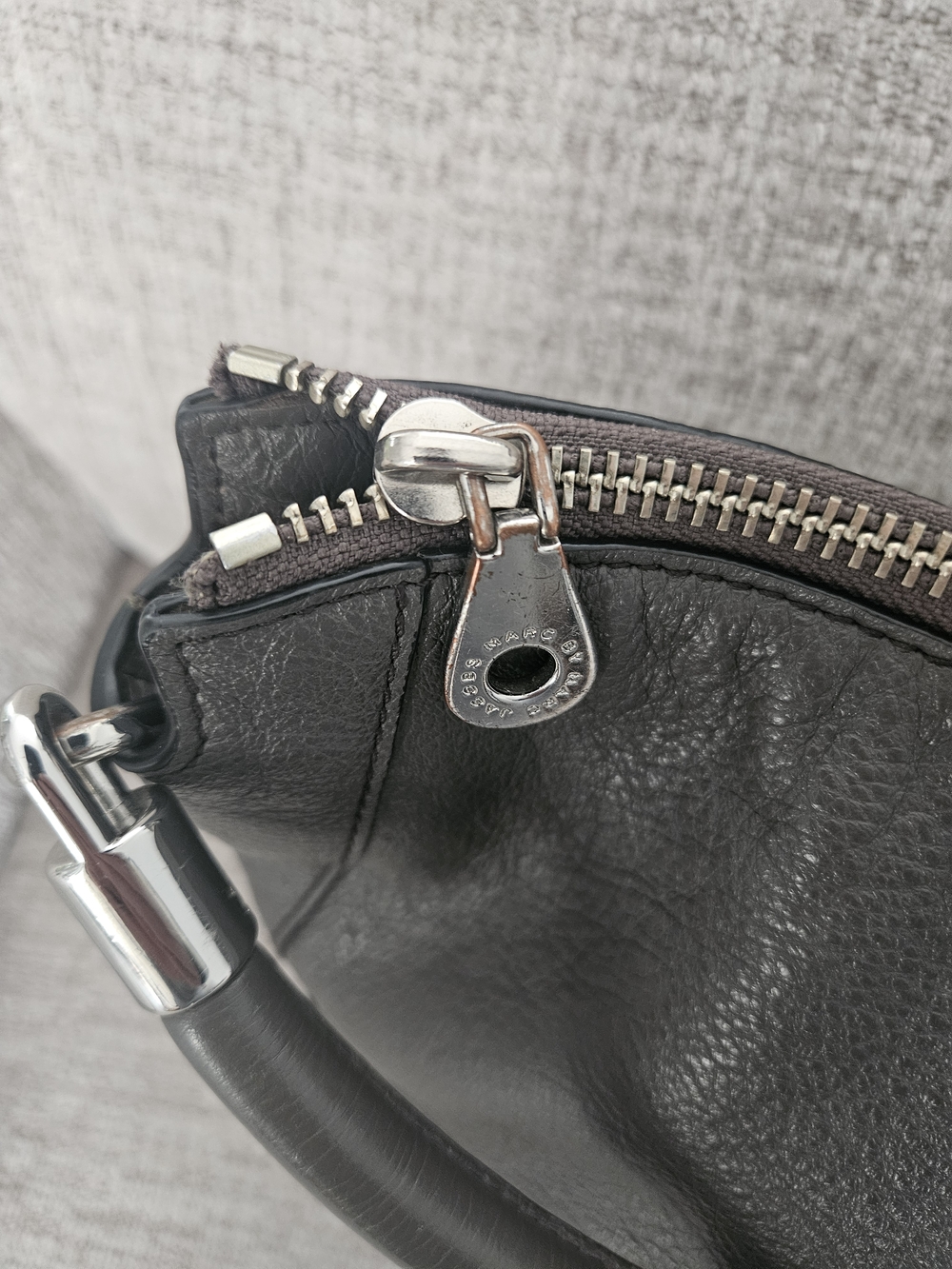 Marc by Marc Jacobs Slate Gray Pebbled Leather Hobo Shoulder Bag - Picture 6 of 12